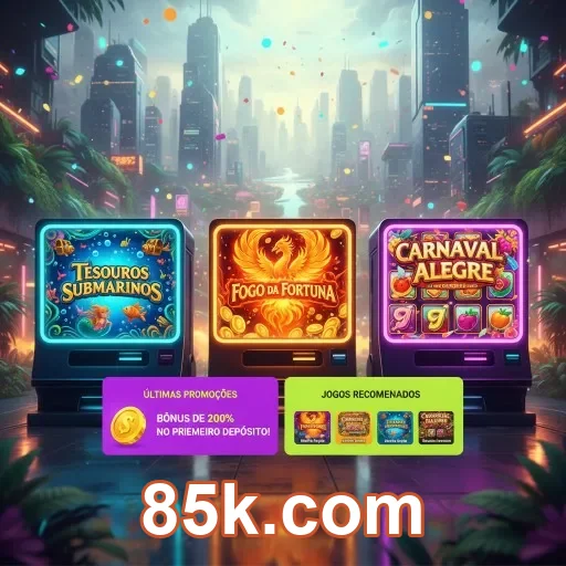 Tela do 85k.com no celular com navegação simples