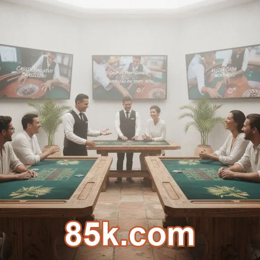 Atendente no celular com suporte humano da 85k.com